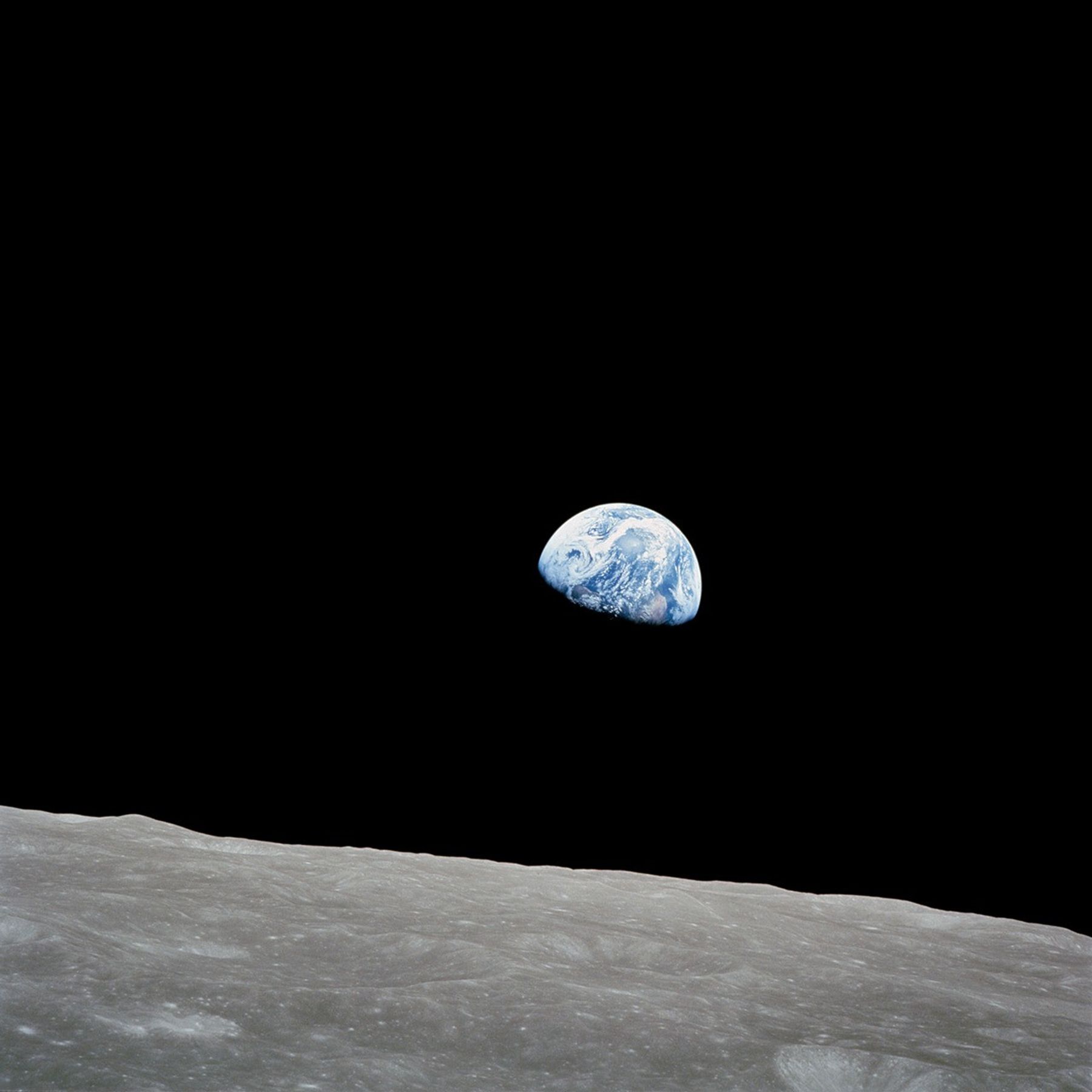 Earth above the lunar horizon, photographed during Apollo 8